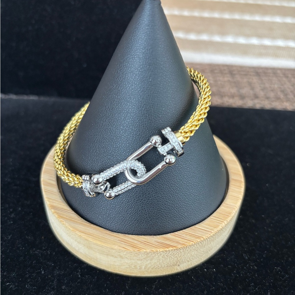 Elegant 18K Gold filled and Silver Bracelet